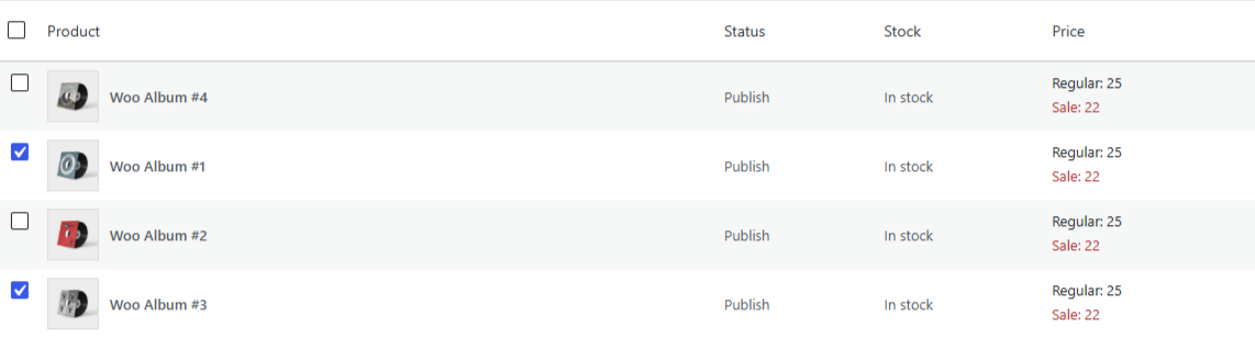 Tasbeeh Price Editor product selection and original prices before applying changes